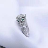 2022 Domineering Leopard Head Ring with Micro-Set Zircon Stones: Unisex Fashion, Trendy European & American Open Design Adjustable Open
