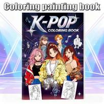 K-POP Witch Series Coloring Book for Students, 30 Sheets Single Sided Printing Paper, 60 Pages Art Activity Pad for Kids DZNT-2