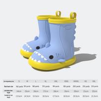 Sanhe Kids Cartoon Shark Rain Boots mėlyna