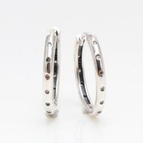 Pan Jia S925 Sterling Silver Rhinestone Water Drop Hoop Earrings for Women - European and American Fashion White Copper