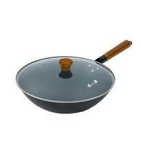 Zhang Xiao Quan 32cm Round-Bottom Iron Wok with Lid