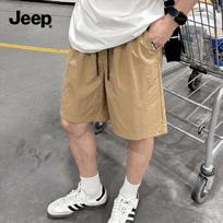 Jeep Men's Summer Lightweight Quick-Dry Outdoor Shorts M chaki