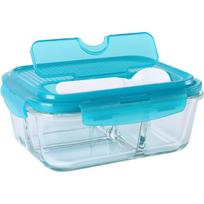 Lock & Lock Heat-Resistant Glass 3-Compartment Bento Box Single
