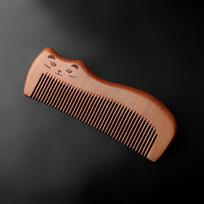 Natural Peach Wood Wide-Tooth Children's Hair Comb - No Static, Reduces Hair Loss, Portable, Mini Sandalwood Design.