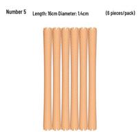 Extended Cold Perm Rods - French & Japanese Styling, Hollow No. 6 Curlers. beige