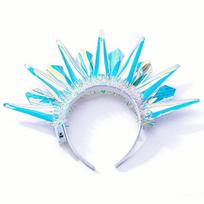 Colorful Luminous Laser Headband LED Glowing Crown Happy Birthday Light Up Hair Hoop  Stage Show Style C