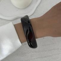 IngeSight.Z 4 Styles Exaggerated Thick Resin Acrylic Wide Cuff Bangles Women Vintage Irregular Geometric Spring Bracelet Jewelry