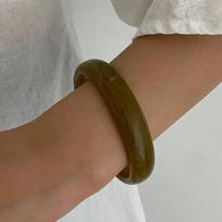 IngeSight.Z 3 Styles Boho Wide Chunky Round Acrylic Resin Bangle Women Hip Hop Geometric Metal Bracelet Stackable Charms Jewelry