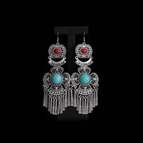 Zinc Zinc Alloy Rhinestone Pearls Ear Drop Luxury Ethnic Style Ear Studs Elegant Retro Tassel Earrings  Party