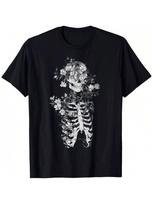 Flower Skull Flower Goth Occult Death Dark Alt Aesthetic T-Shirt Printed T-Shirt Summer Casual Y2K Top Harajuku Wo Clothing S įvairiaspalvis