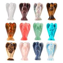 Natūralus agatas, kristalas, raižytas angelas, mineralinis brangakmenis Rankų darbo raižytas krištolinis poliruotas angelas 12pcs a set