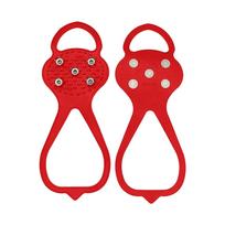 Nikitas 5 dantų Crampon neslystantis batų dangtelis, moliūgo formos sniego neslystantis batų užvalkalas, lengvas sniego nagų batų smaigalys One Size red