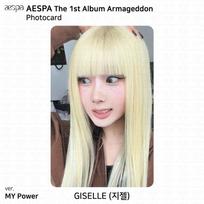 Aespa Pirmasis albumas Armageddon Oficiali nuotraukų kortelė Autentiška Zine MY Power Smini Giselle - MY Power Ver beige
