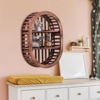 Contemporary Wood Wall Shelves for Modern Home Decor Oval