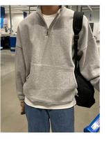 2023 Spring Unisex Half-Zip Hong Kong Style Fashion Sweatshirt: Casual, Versatile, and Trendy Jacket M