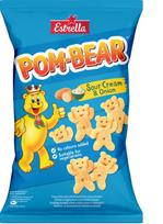 Traškus bulvinis užkandis ESTRELLA POM-BEAR grietinės ir svogūnų skonio, 65 g
