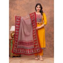 Indian Pakistani Kurti Pant Dupatta Set Women Designer Party Wear Salwar Suit VF-3004 M-38