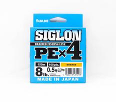 Sunline P.E Line X4 Siglon 150M P.E 0.5 8LB Orange (1298) oranžinė