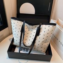 Bow print summer new fashion trend large capacity casual shoulder portable underarm tote bag women