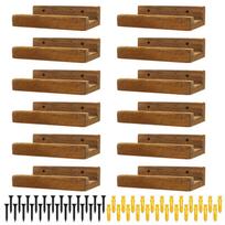 12Pcs Wood Vinyl Record Shelf Wall Mount Small Vinyl Record Photo Display Holder Wall Record Album Storage Rack