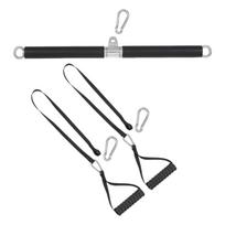 LAT Pull Down Bar Back Strength Workout Handle Homes Gym Pulley Cable Machine Attachment with Strap and Handle 1