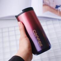 350ml/500ml Dvigubo nerūdijančio plieno 304 kavos puodelis Neperšlampamas termosas Kelioninis terminis puodelis Termosas Dovanoms 350ml violetinė