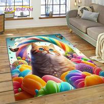 Persian Cat,Cute Calico Cat,Ragdoll Cartoon Carpet Rug for Bedroom Living Room Home Sofa Decoration,Child Large Decor Floor Mat 40x60cm( 15x23in )