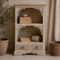 Bathroom Vanity Whitewashed Albasia Wood 66.7cm Wide
