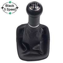 For Volkswagen VW Golf 2 3 4 Cabrio Polo 6N1 6N2 Passat 35i Car 5 Speed Gear Shift Knob Lever Gaiter Boot Leather Cover 5 Speed-Black