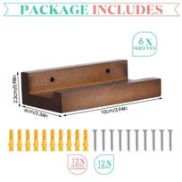 6PCS Wood Vinyl Record Shelf Wall Mount Small Wall Record Holder Display Shelf Vinyl Record Shelves Record Album Display Holder
