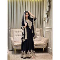 Lunching  festival special heavy embroidery sequence work gown & dupatta set M