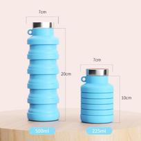 Portable Foldable Silicone Water Bottle, Collapsible Reusable Travel Drinking Cup, BPA Free Outdoor Hiking Camping Sports Water Bowl