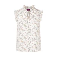 LANCY Printed Cotton Flutter Sleeve Top and Skirt Set M
