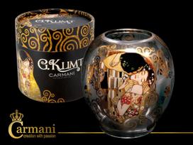 Świecznik Szklany Ozdobny Gustav Klimt Pocałunek Dekoracja Prezent
