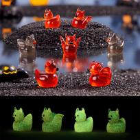 Luminous 10/20Pcs Mini Resin Ducks Glow In The Dark Cool Style Mini Duck Figures For Diy Fairy Garden Micro Landscape Aquarium