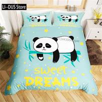 Black And White Panda Duvet Cover Boys Girls Cute Giant Panda Duvet Cover Set Kids Cartoon Animal Pattern Comforter Cover Decor 135x200cm