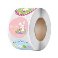 Happy Easter Paper Sticker 50-500pcs Cake Baking Seal Self Adhesive Sticker Labels Easter Party Gift Bag Box/Envelope Decoration
