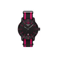Tissot T-Race Quartz Waterproof Date Display Watch 40Mm Black Dial Stainless Steel Case Canvas Strap Men watches T095.410.37.057.01 Black Dial Red Strap