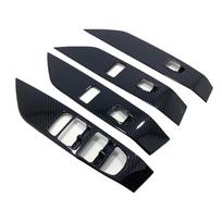 For Jaguar E-Pace 2017 2018 2019 Carbon Fiber look car armrest handrail inner door Window glass switch panel cover trim frame 4p