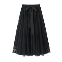 Tulle Skirts for Women A Line Fairy Tiered Skirt Midi High Elastic Waist Long Skirt Layered Flowy Swing Tutu Skirt Women's Mesh High Waist Maxi Skirts One size