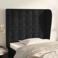 Vidaxl Zagłówek Uszak, Czarny, 83X23X118/128 Cm, Aksamit