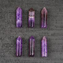 Natural Crystal Point Pendant Hexagonal Column 6 Pieces Polished Mineral Stone Rough Texture Unique Pattern Randomly Provided One Size