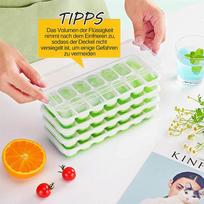 4PC Ice Tray Set with Easy-Release Silicone Design and Spill-Resist Removable Lid for Home and Kitchen Use