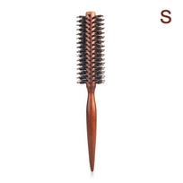 Anti-Static Wood Boar Bristle round Hair Brush for Hair Styling Teasing Comb Teasing Brush for Curly Hair Hairdresser Tool