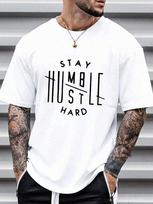 Unisex's Streetwear Letter & Skeleton Print Drop Shoulder T-Shirt L
