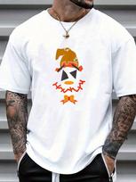 Halloween Scarecrow Face For Boys T-Shirt Thanksgiving Unisex's Fashion Short-Sleeved T-Shirt S