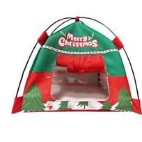 Oxford Cloth Simulated Outdoor Tent Decoration Doll Small Tent Camping Tent Model  Christmas Gift raudona