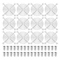 PATIKIL 12-Pack PC Case Fan Dust Grille, 80x80mm, with Screws, Cooling Fan Grille, PC Dust Filter, Carbon Steel, Dust Mesh, Silver Tone