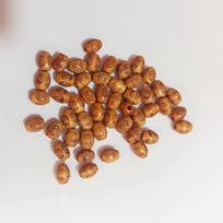 Coffee Color Round Wood Beads: Laser-Stamped Floral DIY Bracelet Accessories