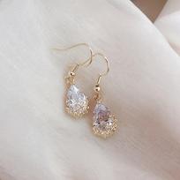 Luxury Rhinestone Copper Zirconium Plum Blossom Water Drop Earrings
